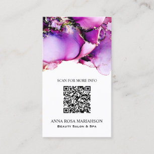 *~* Magenta QR CODE Yummy Gold Gilded AP29 Visitekaartje