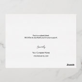 Magenta Real Roos gouden folie Business Dank u Folie Uitnodiging Briefkaart (Achterkant)