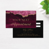 Magenta Red Agate Appointment Card Visitekaartje (Bureau)