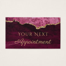 Magenta Red Agate Appointment Card