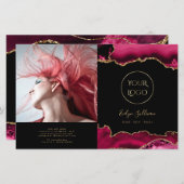 magenta red agate bivoudig brochure (Voorkant / Achterkant)