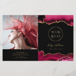 magenta red agate bivoudig brochure