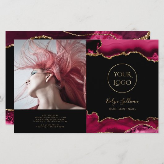 magenta red agate bivoudig brochure (Voorkant / Achterkant)