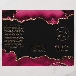 magenta red agate brochure