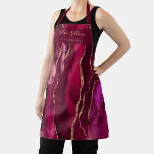 magenta red agate schoonheidsspecialist apron schort