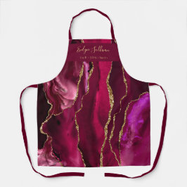 magenta red agate schoonheidsspecialist apron schort
