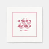 Magenta Red Ampersand Bride & Groom Servet (Voorkant)
