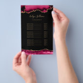 Magenta red and gold agate price list flyer (Hand)