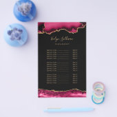 Magenta red and gold agate price list flyer (Enkel)