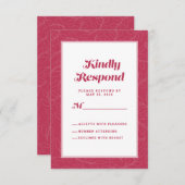 Magenta Red Artistic Leaf | Modern Vet Abstract RSVP Kaartje (Voorkant / Achterkant)