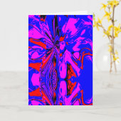 Magenta Red Black Blue Fantasy Flower met afbeeldi Kaart (Gele Bloem)