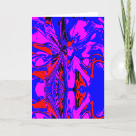 Magenta Red Black Blue Fantasy Flower met afbeeldi Kaart