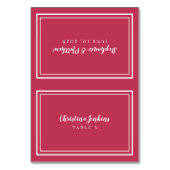 Magenta Red Chic Weddings Custom Guest Place Card Kaart (Voorkant)