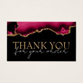 Magenta red gold agate dank je creditcard visitekaartje (Voorkant)