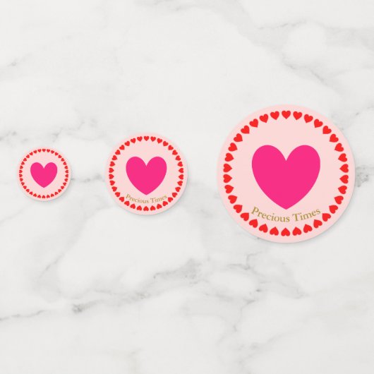 Magenta Red Heart Confetti (Voorkanten)