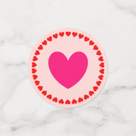 Magenta Red Heart Confetti (Kleine voorkant)