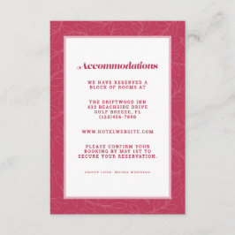 Magenta Red Modern Wedding Accommodal Detail Informatiekaartje