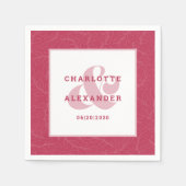 Magenta Red Trendy Bride & Groom Servet (Voorkant)