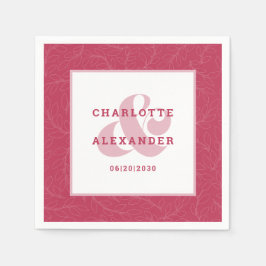 Magenta Red Trendy Bride & Groom Servet