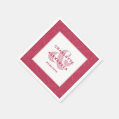 Magenta Red Trendy Bride & Groom Servet (Hoek)