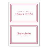Magenta Red Weddings Chic Custom Guest Place Card Kaart (Voorkant)