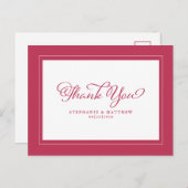 Magenta Red White Elegant Modern Weddenschap Bedan Briefkaart (Voorkant / Achterkant)