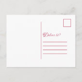 Magenta Red White Elegant Modern Weddenschap Bedan Briefkaart (Achterkant)
