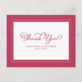 Magenta Red White Elegant Modern Weddenschap Bedan Briefkaart (Voorkant)