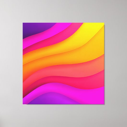 Magenta Regenbooggolven Canvas Afdruk (Voorkant)