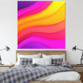 Magenta Regenbooggolven Canvas Afdruk (Insitu (Slaapkamer))