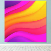 Magenta Regenbooggolven Canvas Afdruk (Insitu (Houten vloer))