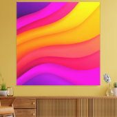 Magenta Regenbooggolven Canvas Afdruk (Insitu (Woonkamer))