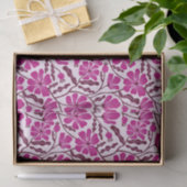 Magenta Retro Bloemmotief Tissuepapier (Geschenk)