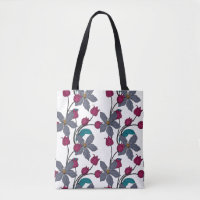 Magenta retro etnisch elegant bloempatroon