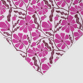 Magenta Retro Floral Pattern Tissuepapier (Detail)