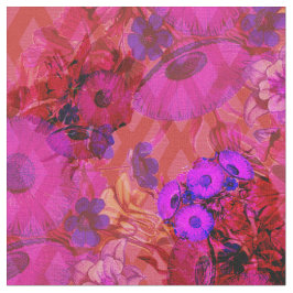magenta retro florale stof