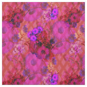 magenta retro florale stof (Swatch)