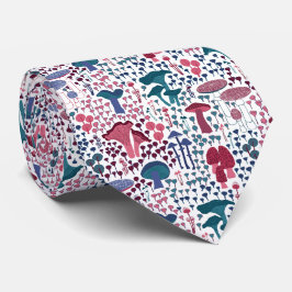 Magenta Retro Paddestoel Stropdas