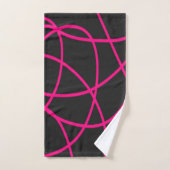 Magenta Ribbons op Zwart Bad Handdoek (Handdoek)