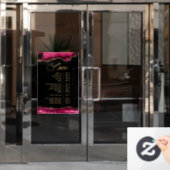 Magenta Rode Agate Diensten Menu Raamsticker (Kantoordeur)