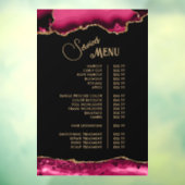 Magenta Rode Agate Diensten Menu Raamsticker (Vel 3)
