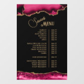 Magenta Rode Agate Diensten Menu Raamsticker (Vel)