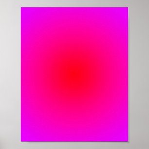Magenta Rode Radiale Gradiënt Poster
