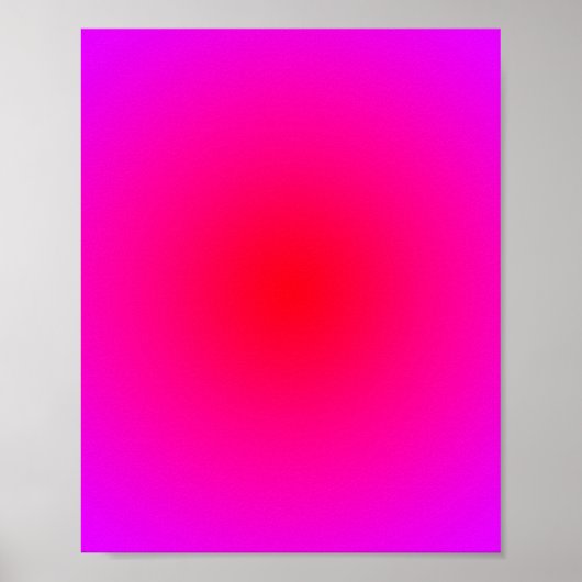 Magenta Rode Radiale Gradiënt Poster (Voorkant)
