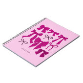 Magenta Romantische Bogen Notitieboek (Linkerzijde)
