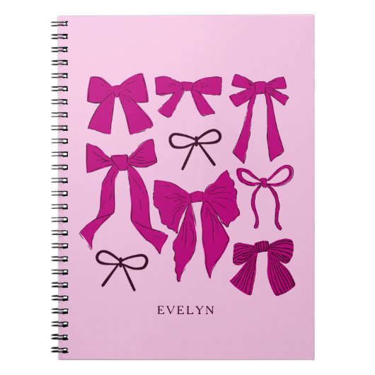Magenta Romantische Bogen Notitieboek (Voorkant)