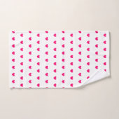 Magenta Rood en Licht Blauw hart op wit Bad Handdoek (Handdoek)