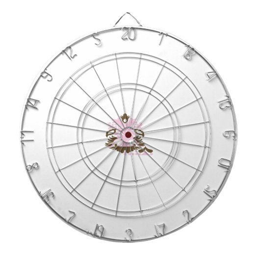 Magenta-rood, geelachtig Oranje decoratief Dartbord (Voorkant)