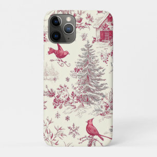 Magenta Rood Groen Kerst Toile Crème Winter Case-Mate iPhone Case