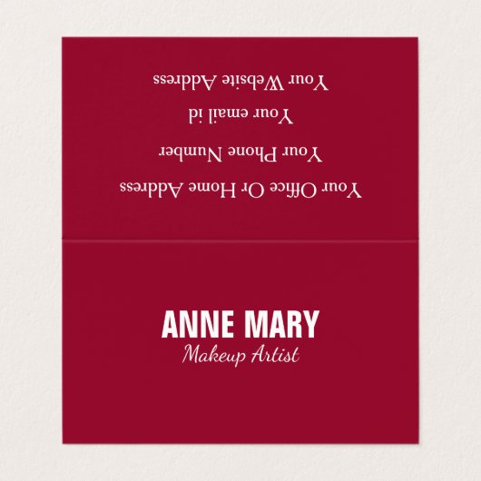 Magenta Rood Make-up Kunstenaar Beauty Hair Salon  Visitekaartje (Buitenkant ongevouwen)